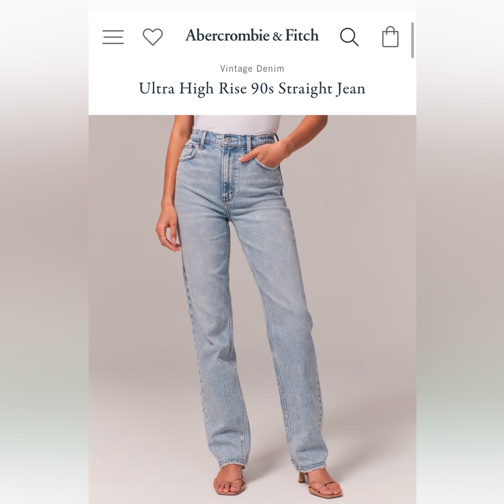 A&F 90’s straight ultra high rise Jean